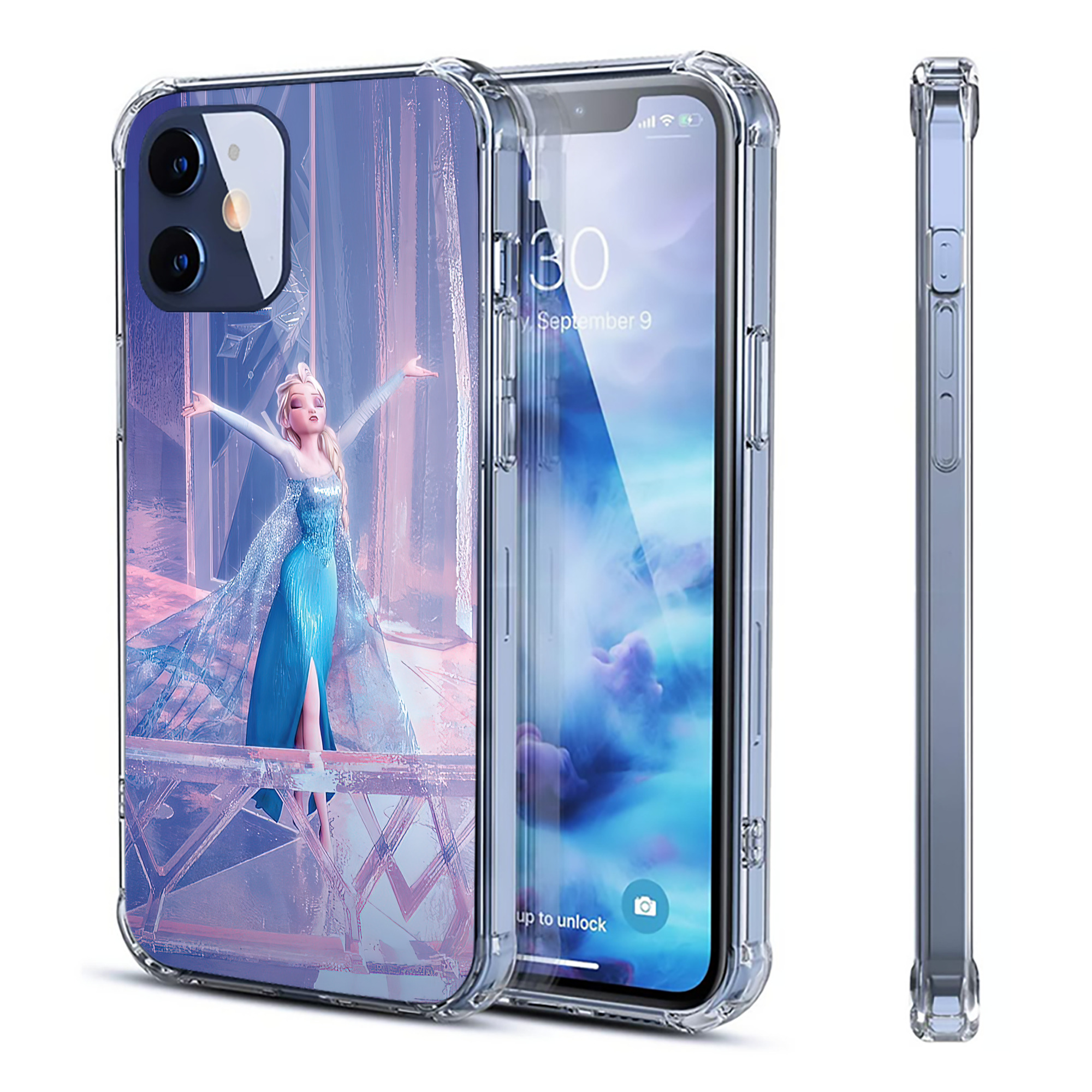 （画像用） アナと雪の女王 アンナ エルサ Frozen Anna Elsa 【iPhone 12シリーズ対応】透明スマホケース（クリアソフトケース）